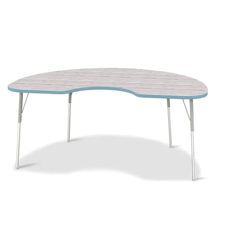 Jonti-Craft Berries Kidney Activity Table, 48 in. x 72 in., A-height, Driftwood Gray/Coastal Blue/Gray 6423JCA452